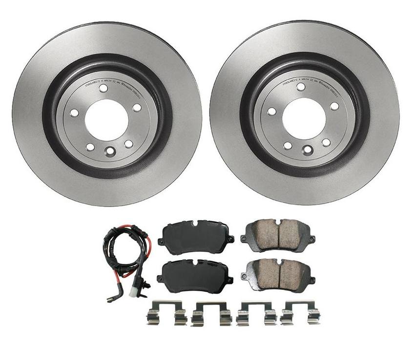 Land Rover Disc Brake Pad and Rotor Kit - Rear (350mm) (Ceramic) (EURO) LR079935 - Akebono Euro Ultra-Premium 4119887KIT